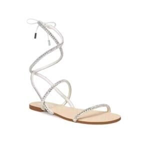 Steve Madden Tellers Womens Gladiator Sandal Silver 9.5 Wedding Bachelorette